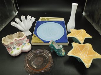 Vintage Planter, Collector Plate, Vase, Starfish Shaped Bowls & More