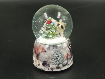 Racoon Themed Musical Snow Water Globe - Plays Jingle Bells - 4.75' Tall