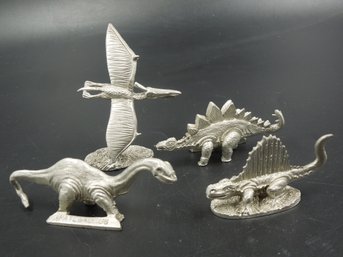 Lot Of 4 - Pewter Dinosaur Figures By Spoontiques