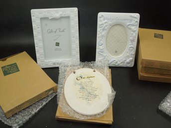 Our Father Wall Plaque, Boy Confirmation & (3) Baby Boy Christening Gifts Of Faith Picture Frames