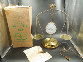 Vintage Sessions United Scale Of Justice Electric Clock Model 207