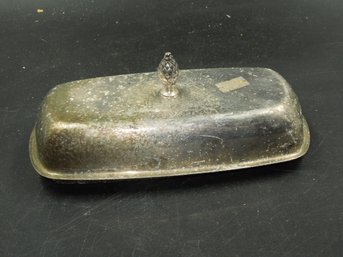Vintage Covered Butter Dish With Metal Lid - 6.5'x3'x2.5'