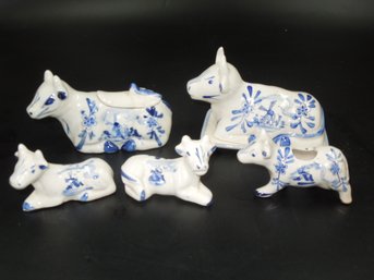 Vintage Cow Themed Porcelain/pottery - Salt & Pepper Shaker, Covered Butter Dish And More