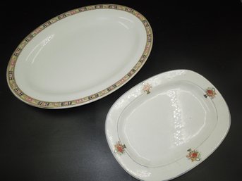Large 14.75' K.T.&K Oval Serving Dish & Vitreous / Knowles 11'x8' Dish
