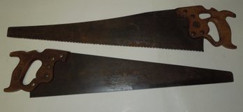 Pair Of Antique / Vintage Hand Saw - Tools