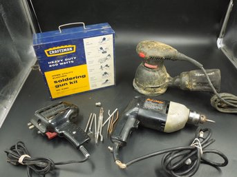 Powertools - Craftsman Soldering Gun, Sander & Black& Decker Drill - Tools