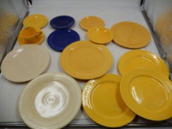 Mixed Lot Of Vintage Fiestaware - Plates, Saucers & Cup