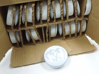 Lot Of 12 New Leart Porcelana Schmidt S.A. 3' Trinket Box - Made In Brazil