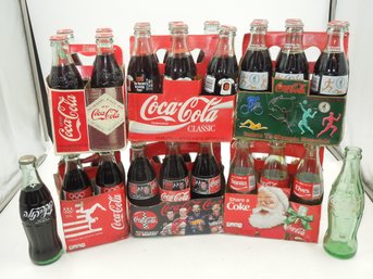 Lot Of Vintage Coca Cola / Coke 8oz Glass Bottles / Six & Four Packs