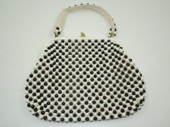 Vintage Grandee Beads - Black & White Handbag / Purse / Bag