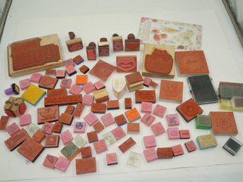 Large Lot Of Rubber Stamps