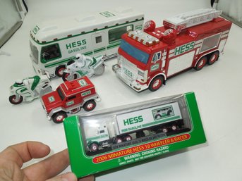 Hess Truck Lot - Fire Truck, Recreational Vehicle, Motorcycles, Rescue Hummer And Mini 18-wheeler