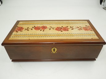 Vintage Made In Italy 10.5'x5'x3.25' Wood Jewelry / Trinket Box