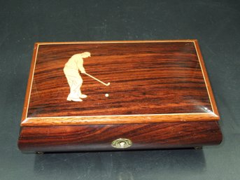 Reuge Wooden Music & Jewelry/Trinket Box - Golf Themed - Wind Beneath My Wings - Made In Italy #6244