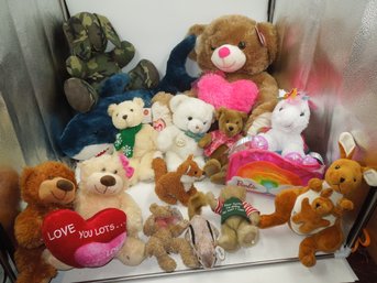 Plush/stuffed Animals (valentine's Day Bears, Barbie Unicorn, Camo Rabbit, Teddie Bears, Shark, Kangaroo)