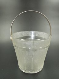 Vintage Glass Ice Bucket - 5.25' Tall With 5.75' Diameter