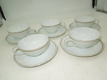 Set Of 5 St. Regis Fine China Japan Tea Cups & Saucers