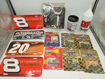 Racing Champions Diecast Collectibles Cars, Nascar Dale Earnhardt Action Figure, Water Bottle, Mug, Plates