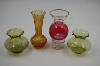 Vintage Glass Vases Lot - 6' & 3.25' Tall