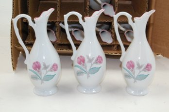 New Case Of 11 S.A. Leart Schmidt Made In Brazil 6in Tall Pitcher Vases Floral/flower Themed