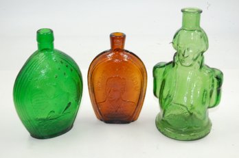Lot Of Vintage Wheaton NJ Glass Bottles - President, Continental American Army General, Harrison, Eagle