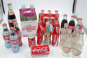 Vintage Coca Cola / Coke Glass & Aluminum Bottles Lot - Some Full, Some Empty