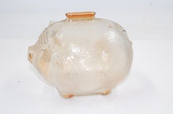 Large Vintage Anchor Hocking Glass Pig Shaped Coin Piggy Bank - 6'x4'x5'