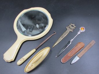 Vintage Mirror & Accessories, Judaica/jewish Letter Opener & Vintage Knife