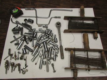 Ratchet, Ratchet Tips, Measure Tape And Other Vintage Tools