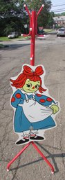 Vintage 1978 Raggedy Ann Coat/hat/book Bag Hanger Rack - About 51.5' Tall