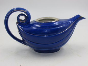 Blue Vintage Hall 6-cup Teapot - Was Used As A Planter - Missing Lid
