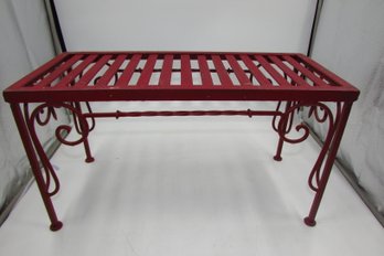 Vintage Wrought Iron Stand / Table / Raised Shelf  Bench? - Approximately 22'x10'x12'