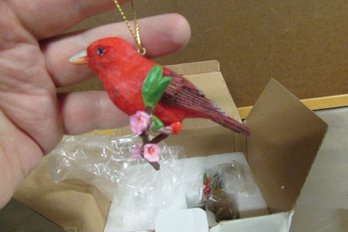 Songbird Christmas Ornaments (Summer Tanager & Cedar Waxwing)