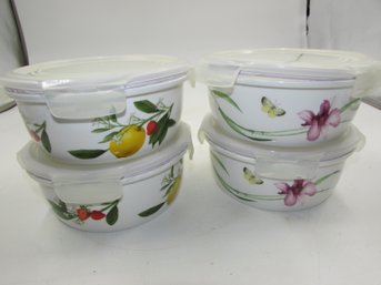 Lot Of 4 New Lock & Lock Microwavable Dishware 760ml With Lids