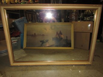 Beautiful Large Framed Mirror - Rectangular Shaped - 50.5'x34.5'