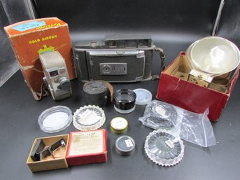 Vintage Camera Lot - Cameras, Flash, Filters And More