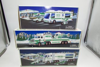 Hess Recreation Van & Toy Truck And Helicopter & Toy Truck And Racecars - Vintage Toys