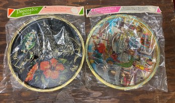 2x New Vintage 11in Souvenir Trays New Orleans And Florida