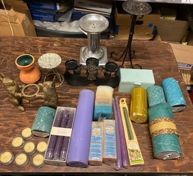 Lot Of Quality Candles And Candle Holders