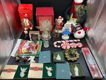 Lot Of Christmas Holiday Items Lenox Ornaments Decor Etc