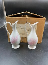 Vintage SA Leart Lot Of 12 5.5in Vases Floral Print