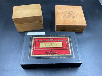 Lot Of Boxes Storage Cigar And Index Card Boxes