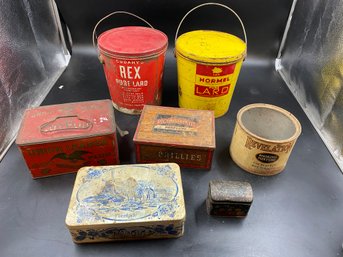 Lot Of Vintage Tins Tobacco Lard