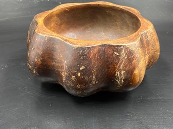 Vintage Unique Carved Wood Bowl