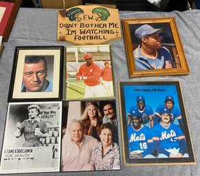 Lot Of 7 Prints Or Photos Of Celebrities Athletes Misc