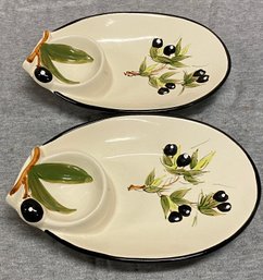 Lot Of 2 High Quality Casa Nova Bowl With Built In Dipping Are