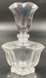 Vintage Large Lead Crystal Quality Tulip Perfume Glass Bottle