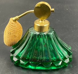 Vintage Quality Perfume Green Glass Bottle