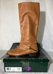 Barely Worn Ralph Lauren Jenny Polo Tan Burnished Leather Boots