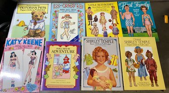 Lot Of Vintage Paper Doll Books Keene Victorian Pets Sis Candy Kid Shirley Temple